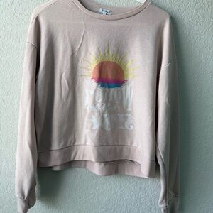 Kensie Pink Sweatshirt with Sun Graphic
